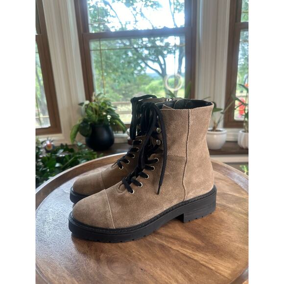 AllSaints NWT Dusty Cap Toe Lug Sole Combat Suede Boot Sz. US 9/EU 39 - Picture 3 of 10